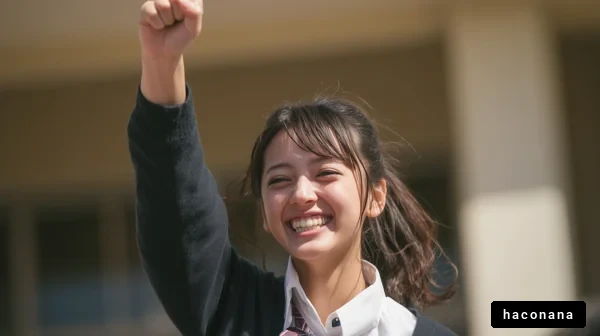 高校生の明るい笑顔