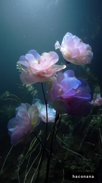 水中の美しい花々