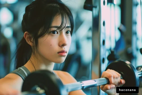 ジムでトレーニングする女性