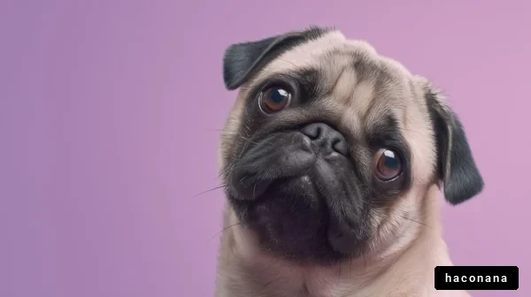 愛らしいパグのポートレート