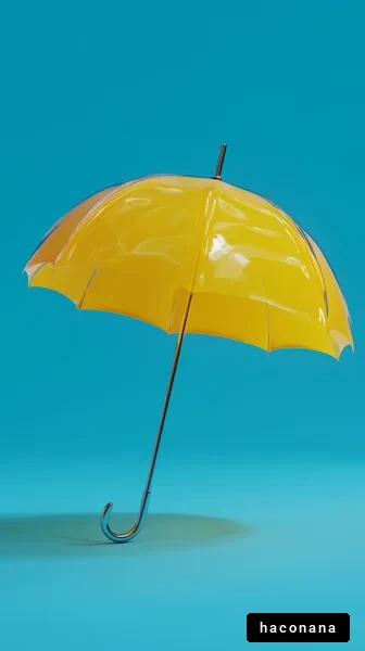 明るい黄色の傘