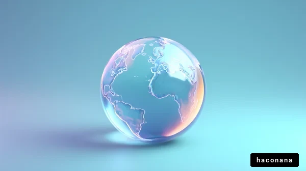 透明な地球儀のデザイン