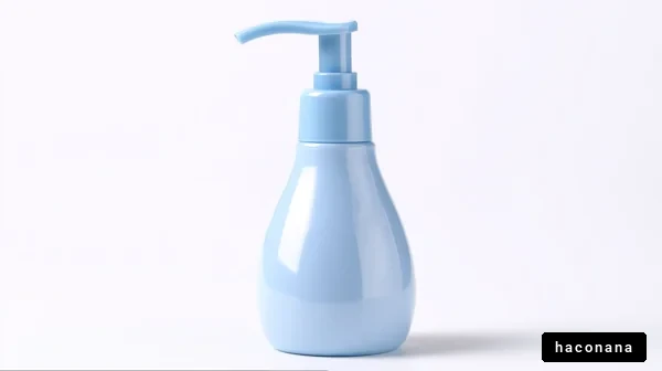 青いポンプボトルの画像
