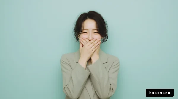 笑顔の女性と背景