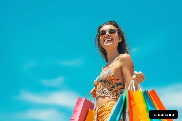 笑顔でショッピングを楽しむ