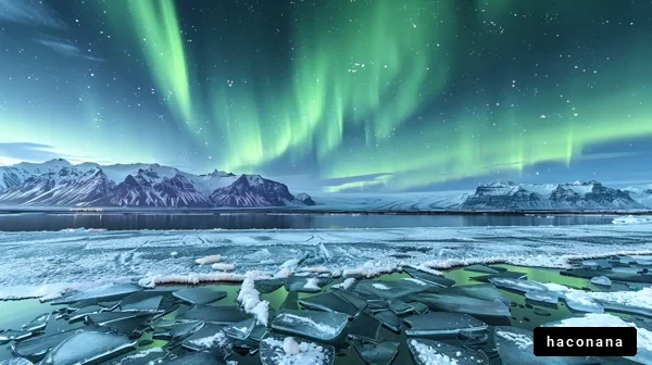 幻想的なオーロラの風景