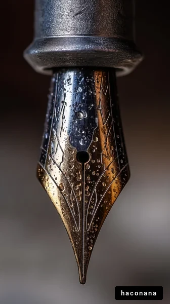 水滴のついたペン先