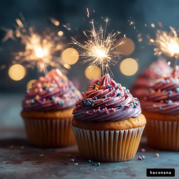 スパークルカップケーキの祝い