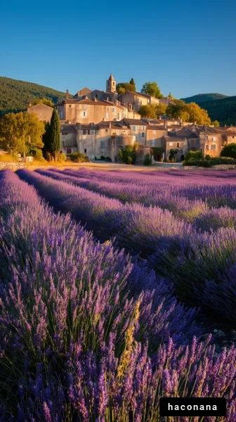ラベンダー畑と美しい村