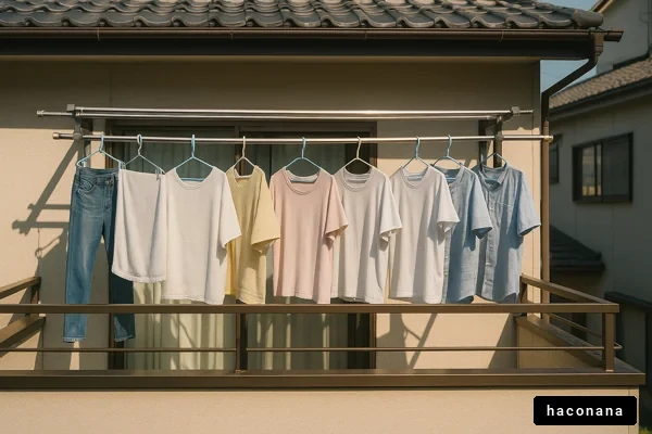 バルコニーに干された衣類