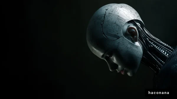 未来的なロボットの頭部