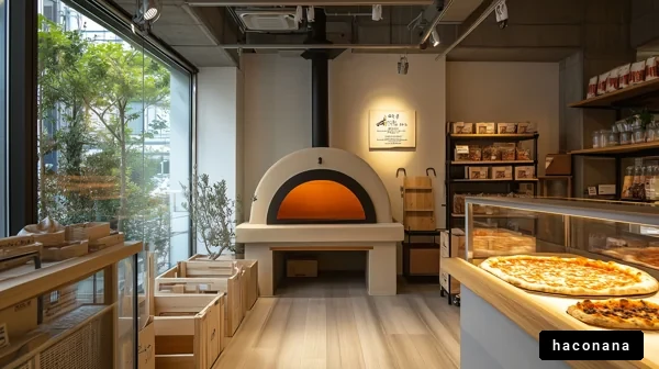 明るいパン屋の内装