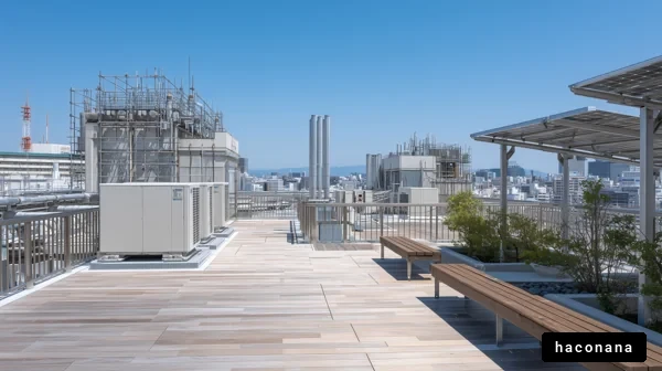 都市の屋上テラス風景