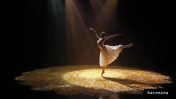 花びらの上で踊るバレリーナ