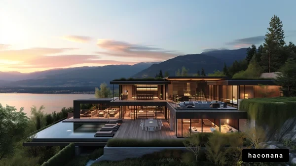 現代的な山の別荘