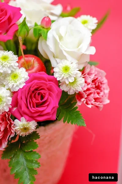 華やかな花束のアレンジ
