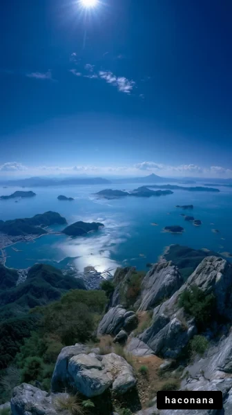 青い海と山の風景