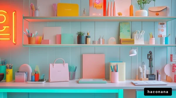 カラフルなオフィスデスクの風景