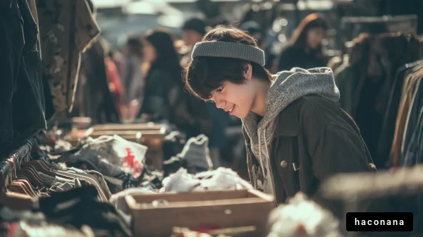マーケットでの買い物風景