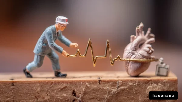 心臓と作業者のミニチュア