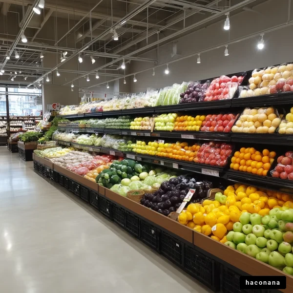 新鮮な果物のディスプレイ