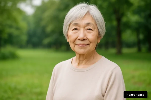 自然の中の高齢女性