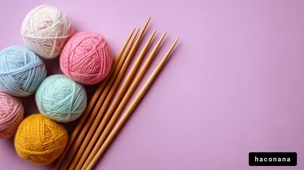 カラフルな毛糸と棒針