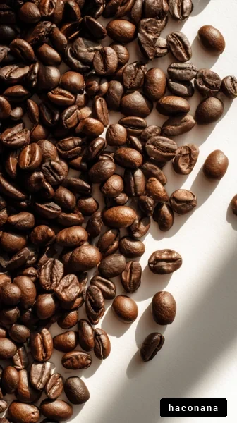 コーヒー豆の美しい散乱
