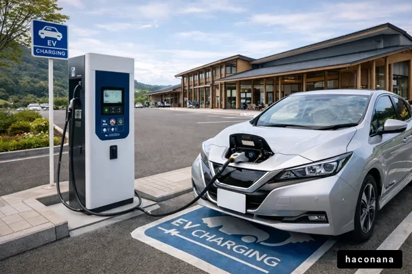 電気自動車の充電風景