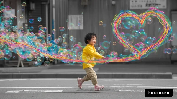 子どもと風船の楽しい瞬間