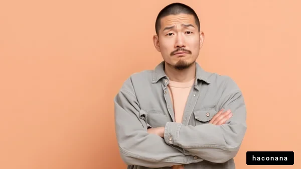 腕を組んでいる男性