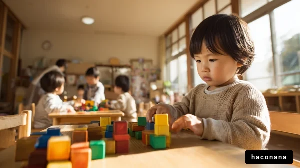 保育園で遊ぶ子供たち