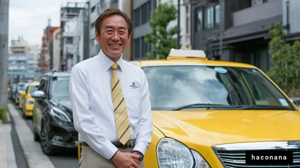 タクシー運転手の笑顔