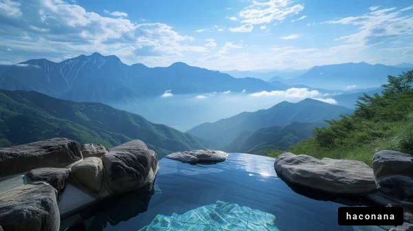 山の絶景が広がる露天風呂