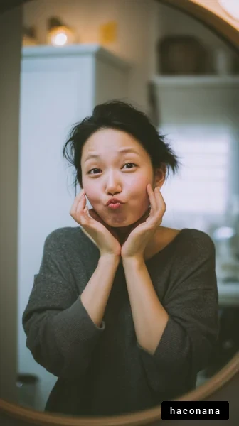 鏡の前での楽しさ