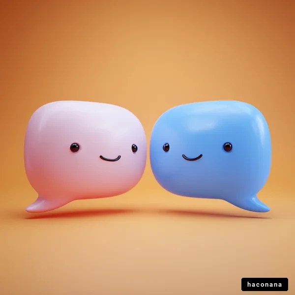 かわいいチャットバブルのキャラクター