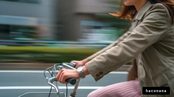 自転車に乗る女性