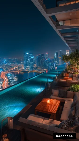 夜景を楽しむ高層ビルの景色