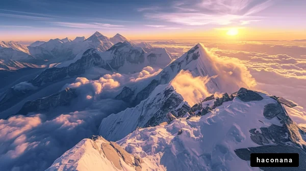 美しい山々と夕陽の景色