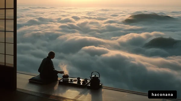 静寂の雲上での茶道