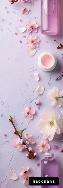 春の花とスキンケアアイテム