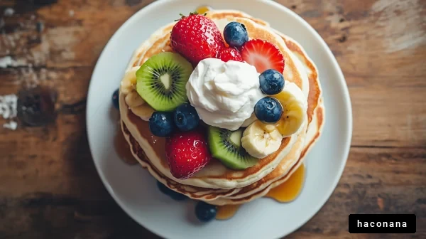 フルーツパンケーキの盛り付け