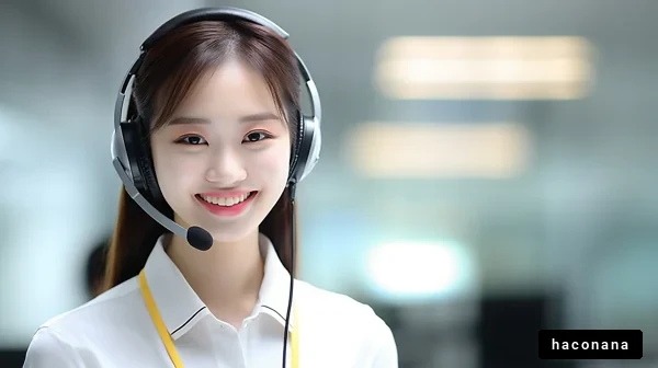 コールセンターで働く女性