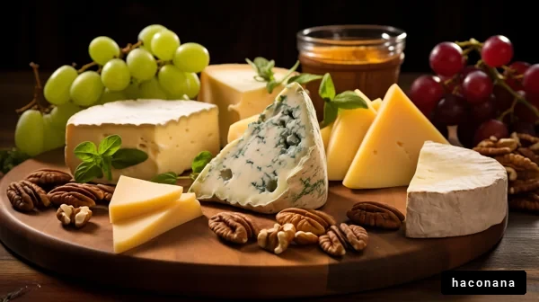 豊富なチーズの盛り合わせ
