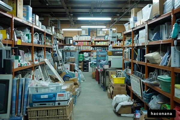 倉庫の中の物品