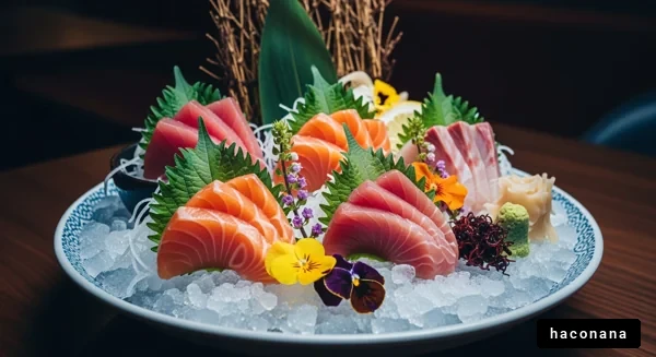 美しい刺身の盛り合わせ