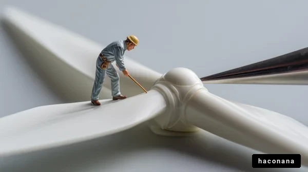 風力発電の作業風景