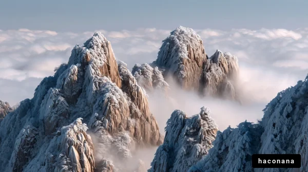 冬の山々と雲海