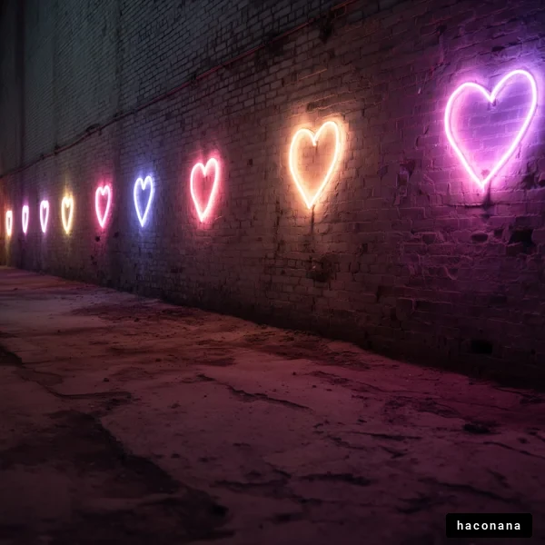 ネオンのハートが照らす道