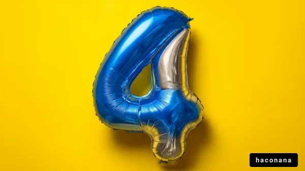カラフルなバルーンの数字4
